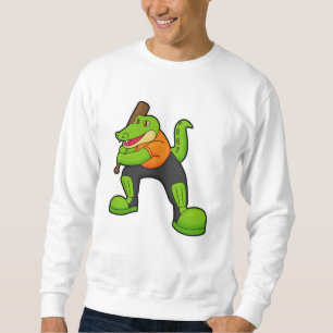 Sweatshirt Crocodile au cricket avec batte de cricket