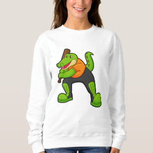 Sweatshirt Crocodile au cricket avec chauve-souris de cricket
