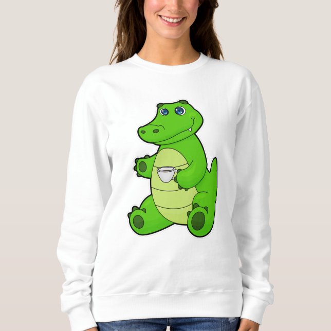 Sweatshirt Crocodile avec Coupe de Café (Devant)