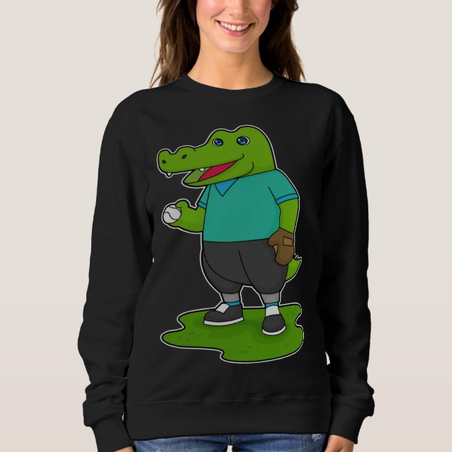 Sweatshirt Crocodile Baseball Baseball glove Sports (Devant)