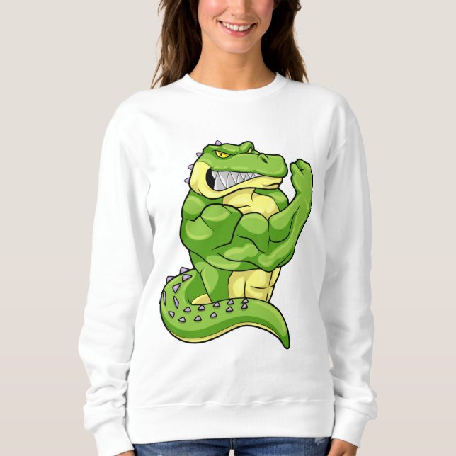 Sweatshirt Crocodile comme Bodybuilder & grands Muscles (Devant)