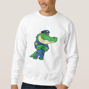Sweatshirt Crocodile en tant qu'officier de police en uniform