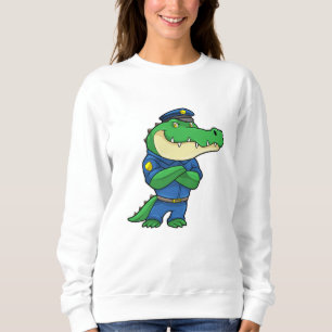 Sweatshirt Crocodile en tant qu'officier de police en uniform