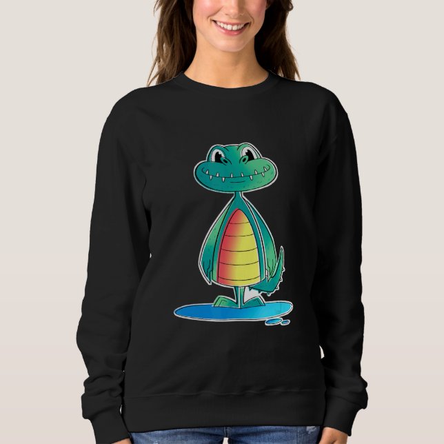 Sweatshirt Crocodile mignon pour enfants (Devant)