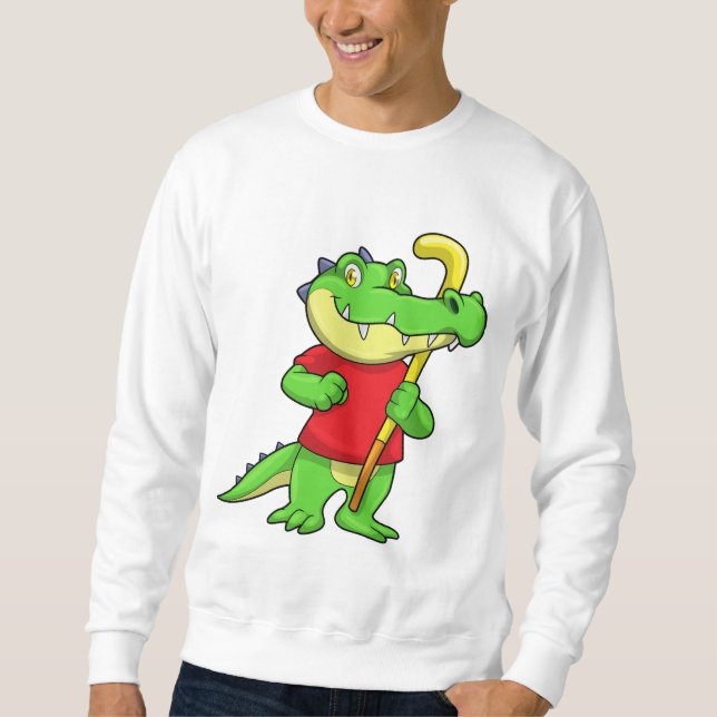 Sweatshirt Crocodile sur Hockey sur gazon avec Bâton (Devant)