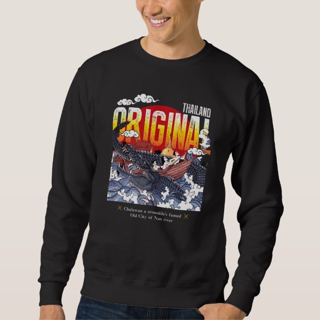 Sweatshirt Crocodile thaïlandais d'origine Alligator Chalawa (Devant)