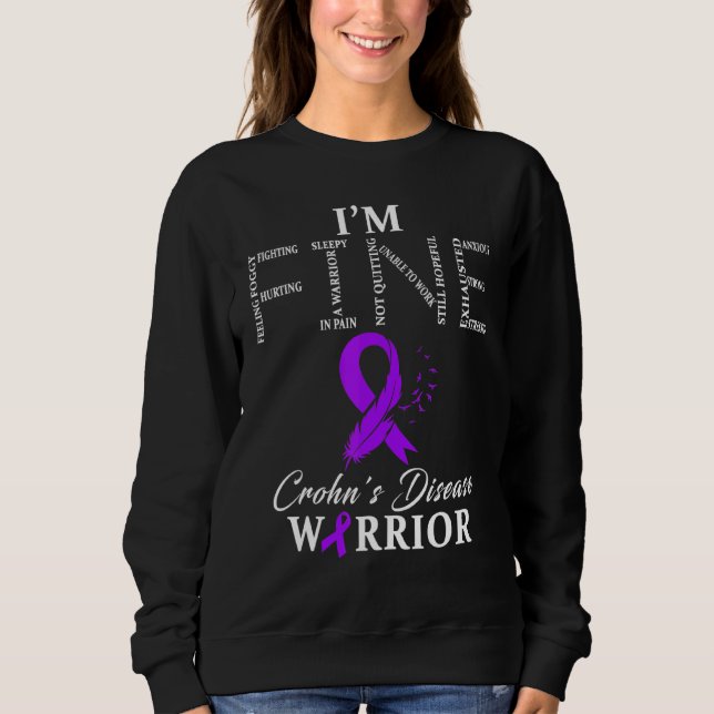 Sweatshirt Crohns Maladie Guerrier Im Fine (Devant)