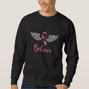 Sweatshirt Croire foi Conscience du cancer du sein chrétien