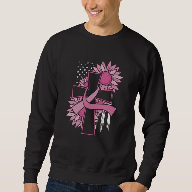 Sweatshirt Croire la conscience chrétienne croisée du cancer  (Devant)