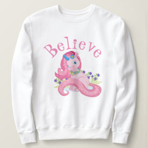 Sweatshirt Croire Licorne Rose & Fleurs