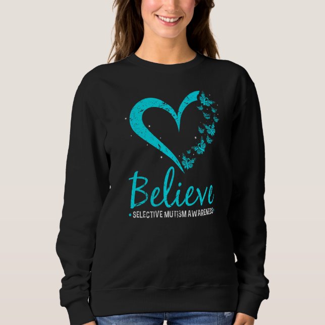 Sweatshirt Croire Selective Mutism Sensibilisation Turquoise  (Devant)