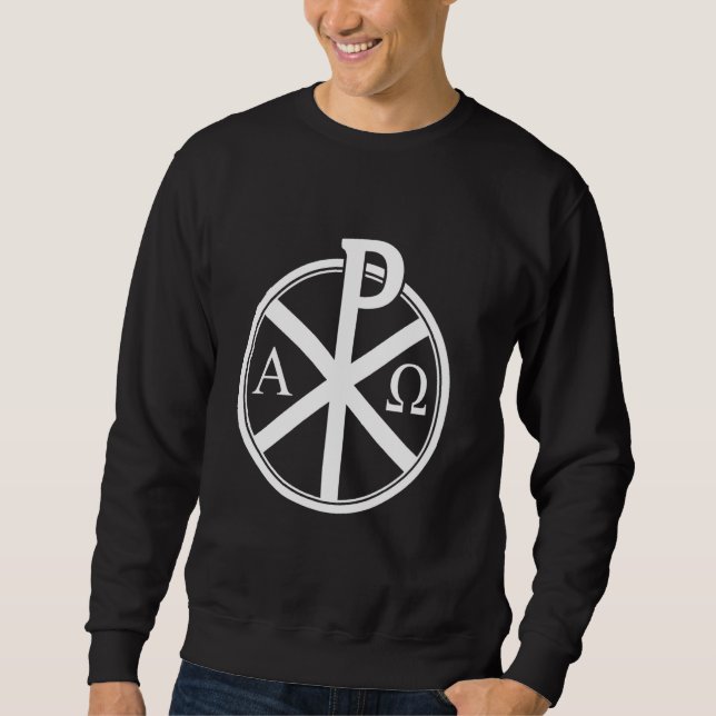 Sweatshirt Croix Chi-Rho - Symbole Jésus-Christ - v4 (Devant)