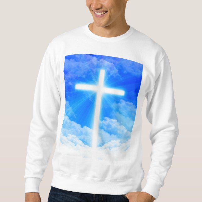 Sweatshirt Croix de chrétien personnalisable de Jésus-Christ (Devant)