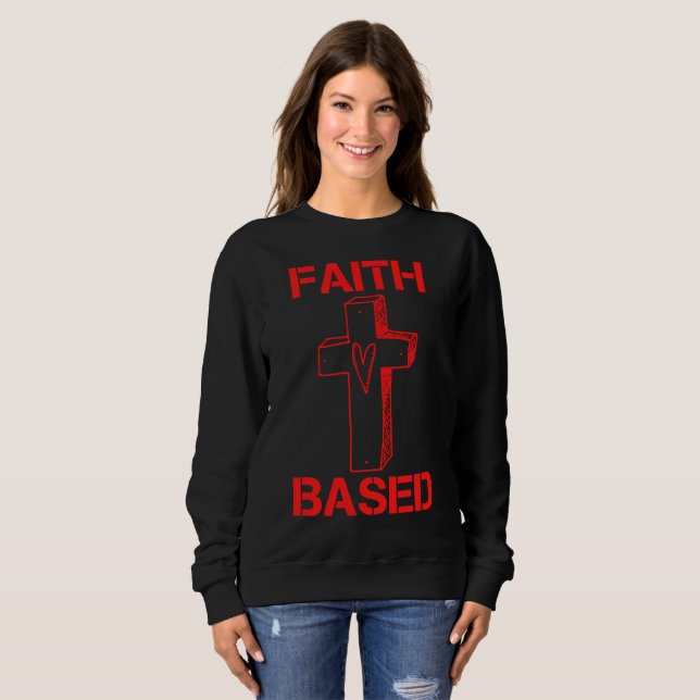 Sweatshirt Croix de foi et femmes du coeur (Devant entier)