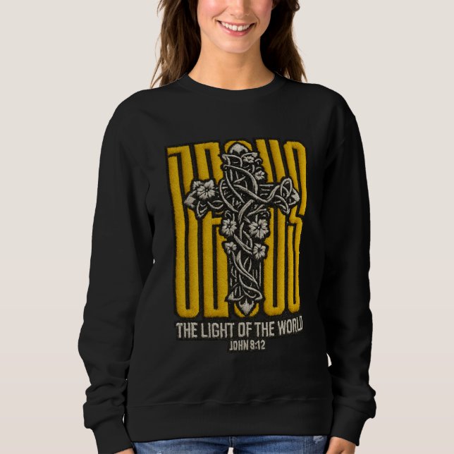 Sweatshirt Croix de Jésus brodée (Devant)