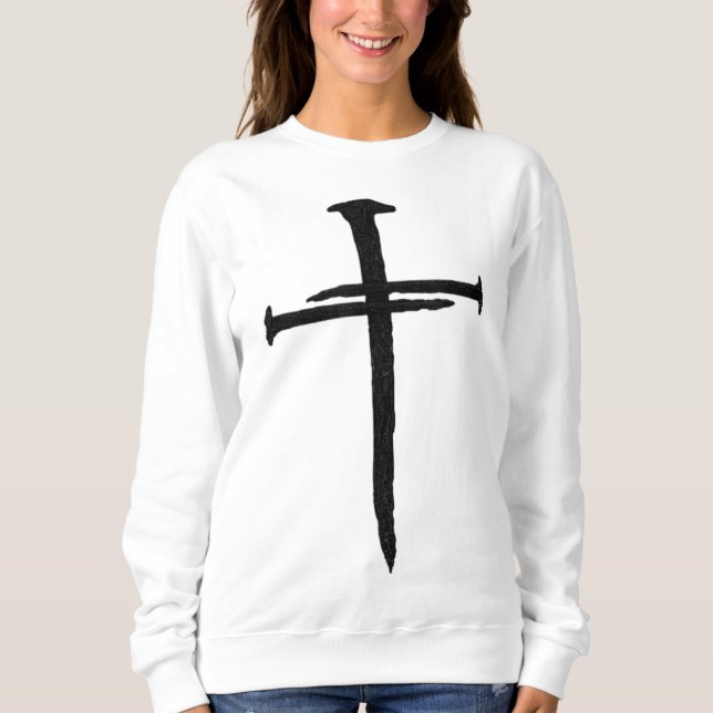 Sweatshirt Croix du clou de Jésus chrétien (Devant)