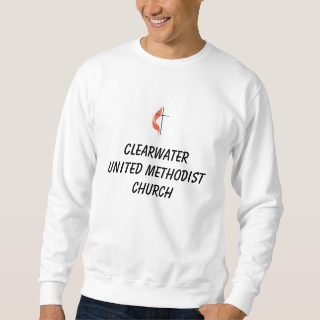 Sweatshirt Croix et flamme, ClearwaterUnited MethodistChurch (Devant)