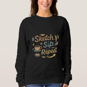 Sweatshirt Croquis buvez Répétez