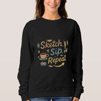 Sweatshirt Croquis buvez Répétez 