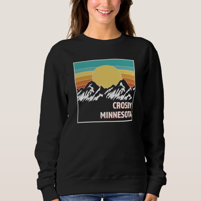 Sweatshirt CROSBY MINNESOTA  Retro sunset USA Souvenir (Devant)