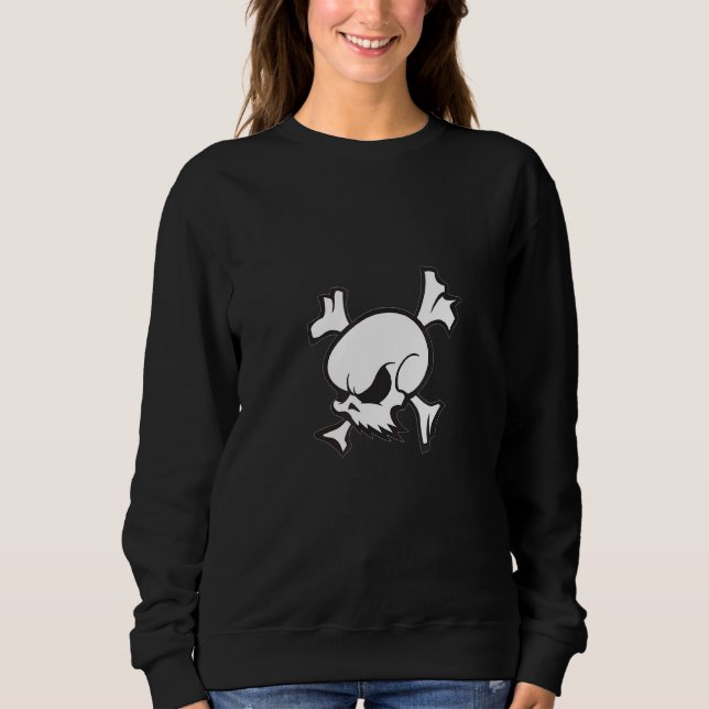 Sweatshirt Crossbones Crâne Et Barbe Classique (Devant)