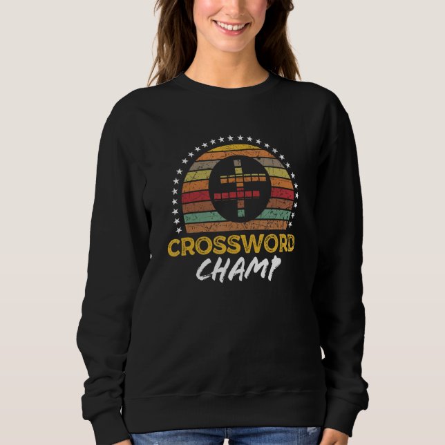 Sweatshirt Crossword Puzzle Champ Player Quote Graphic (Devant)