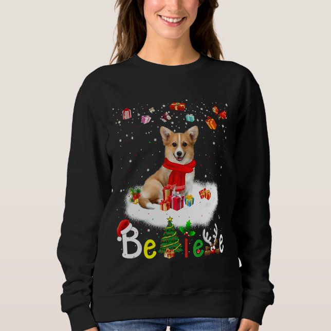 Sweatshirt Croyez Corgi Chien Noël Noël Noël (Devant)