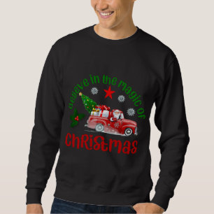 Sweatshirt Croyez en la magie de Noël, Père Noël en rouge
