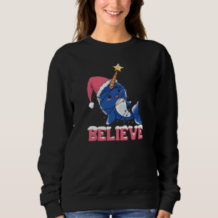 Sweatshirt Croyez Narwhal Noël Fée Lumières