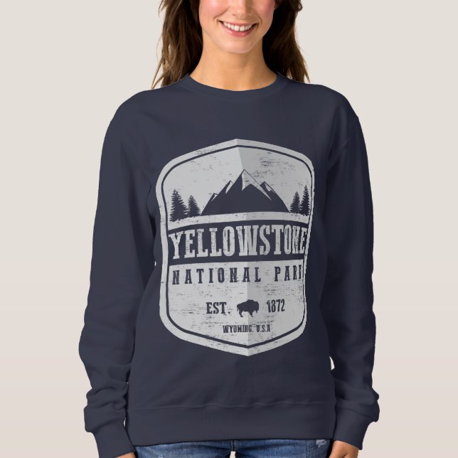 Sweatshirt Cru de parc national de Yellowstone (Devant)