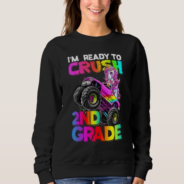 Sweatshirt Crush 2nd Grade Unicorn Monster Truck Back to Scho (Devant)
