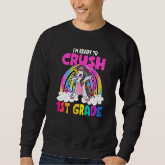 Sweatshirt Crush First Grade 1st Dabbing Unicorn Retour À Sch