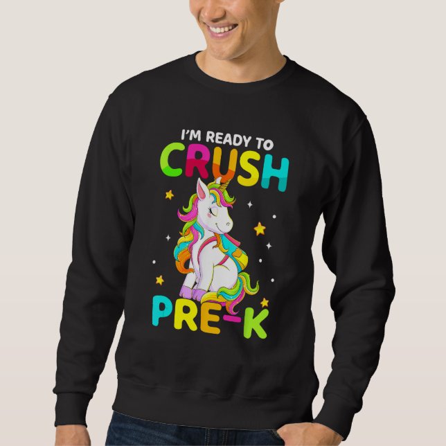 Sweatshirt Crush Pre K Dabbing Unicorn Back To School Girls (Devant)