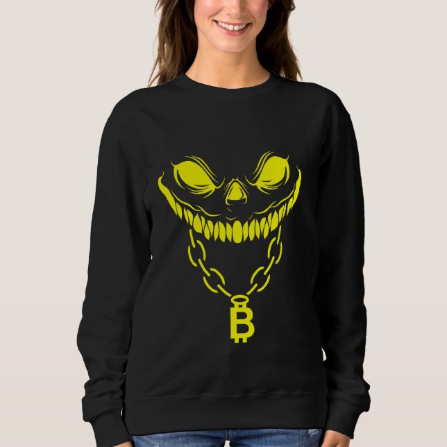Sweatshirt Crypto Face Bitcoin Chaîne Coin Crypto Blockchain (Devant)