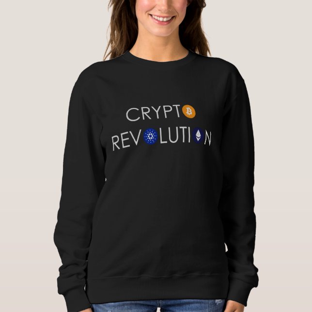 Sweatshirt Crypto Revolution Hodl Cryptomonnaie Btc Eth Ada (Devant)