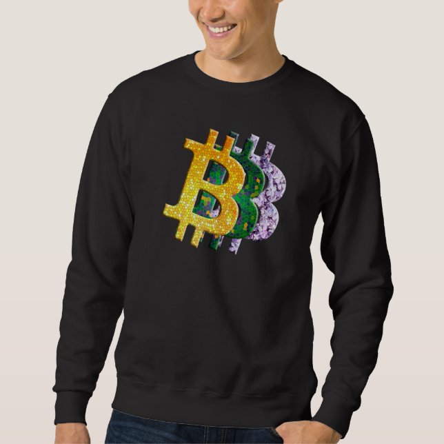 Sweatshirt Cryptomonnaie Jaune Vert Vitrail Lilac Bi (Devant)