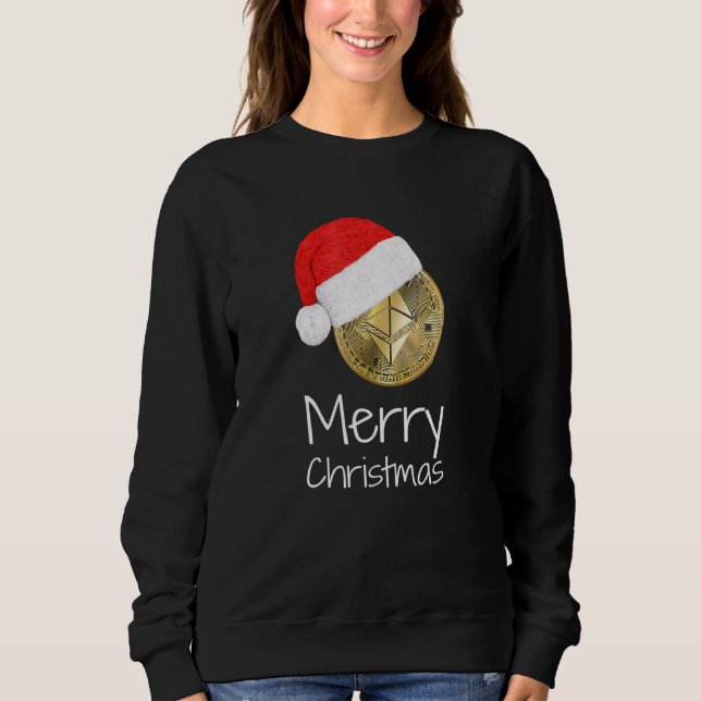 Sweatshirt Cryptomonnaies Ethereum Santa Hat Joyeux Noël (Devant)