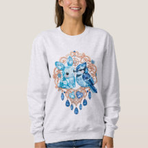 Crystal Blue Bunny and Blue Jay Heart