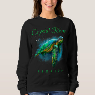 Sweatshirt Crystal River Florida Aquarelle Tortue de mer