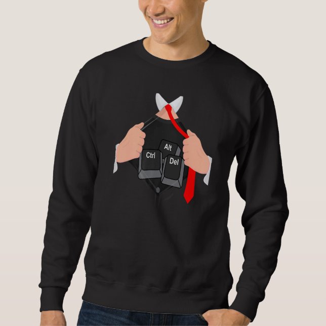 Sweatshirt Ctrl Alt Del I Computer Hacker Code Hacking It Pro (Devant)