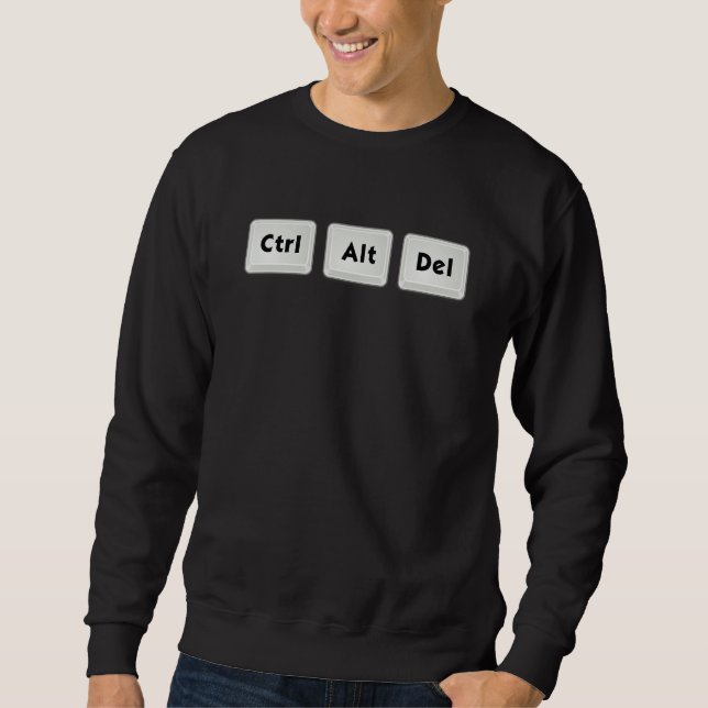 Sweatshirt CTRL ALT DEL Salut à trois doigts  Conception (Devant)