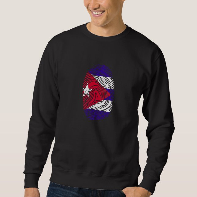 Sweatshirt Cuba Drapeau National Empreinte ADN   (Devant)