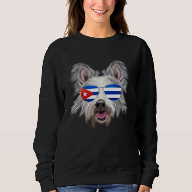 Sweatshirt Cuban Flag Berger Picard Dog Cuba Pocket (Devant)
