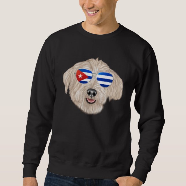 Sweatshirt Cuban Flag Glen of Imaal Terrier Dog Cuba Pocket (Devant)