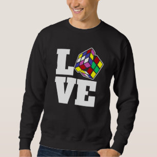 Sweatshirt Cube de puzzle concurrentiel Love Speed Cubing 80'