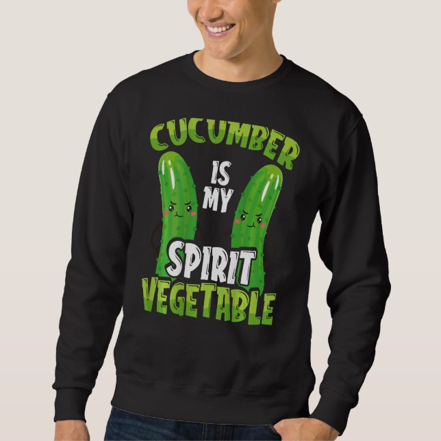 Sweatshirt Cucumber Is My Spirit Vegetable Backprint Vegetabl (Devant)