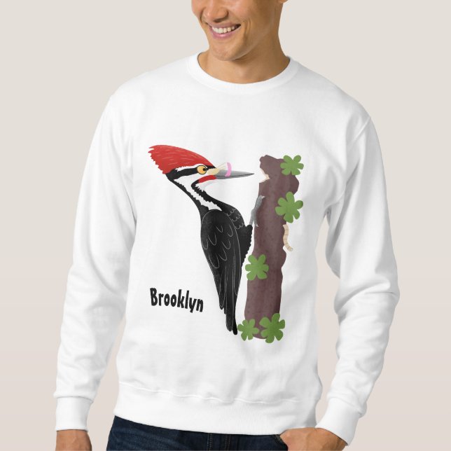Sweatshirt Cue drôle Pileated woodpecker dessin d'illustratio (Devant)