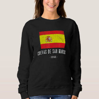 Sweatshirt Cuevas De San Marcos Espagne Es Drapeau Ville Band