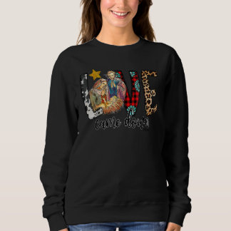 Sweatshirt Cuir de vache léopard occidental Amour est venu