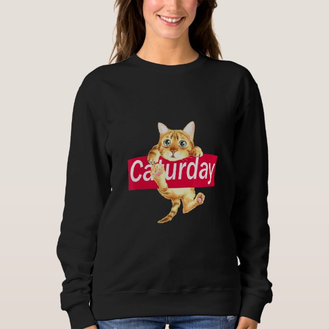 Sweatshirt Cuisine Caturday Pour Chat Kitty Kitten (Devant)